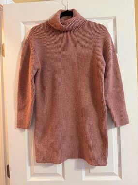 Pink Lily Dusty Rose Turtleneck Sweater Dress